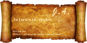 Jelencsik Andor névjegykártya